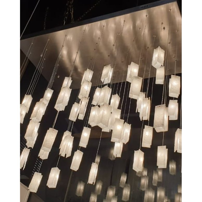 Rain Glass Tile Single Pendant Light - Italian Concept