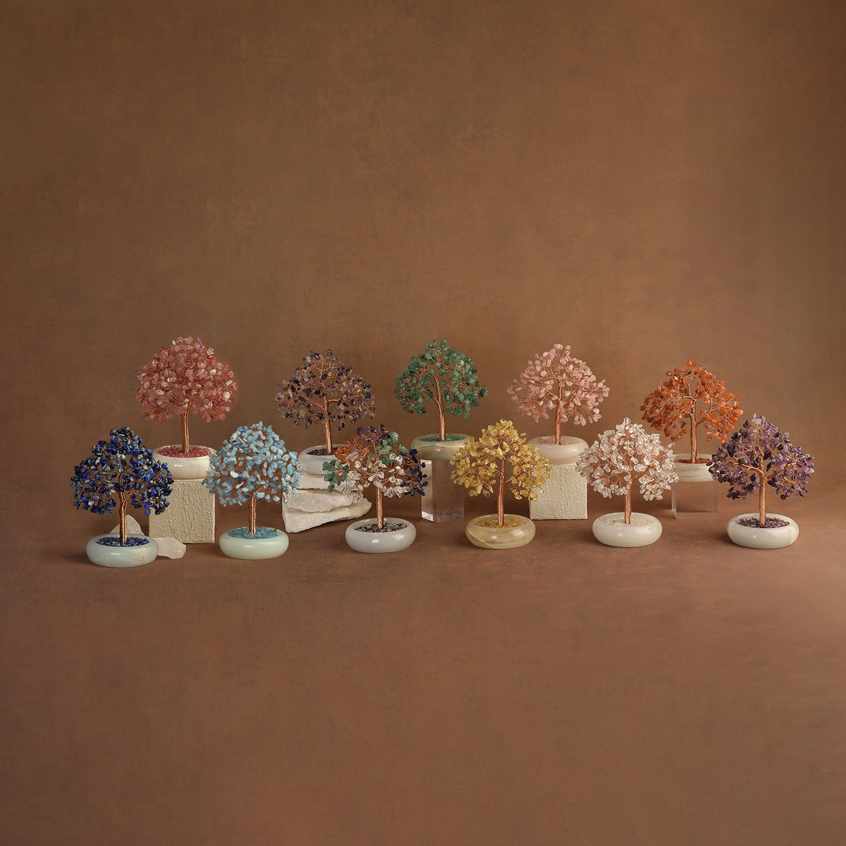 Elegant Jade Base Crystal Tree