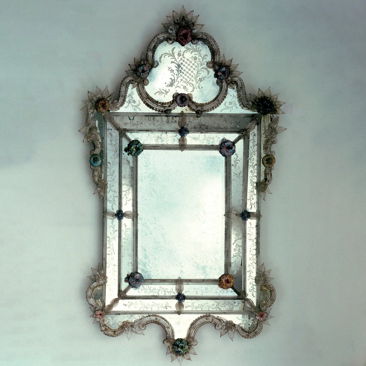 Antiqued Glass Murano Mirror in Venetian Style 6B