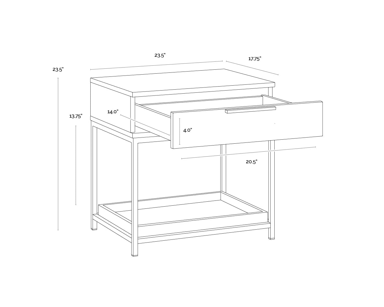 Sunpan Furniture - Rebel Nightstand - Small