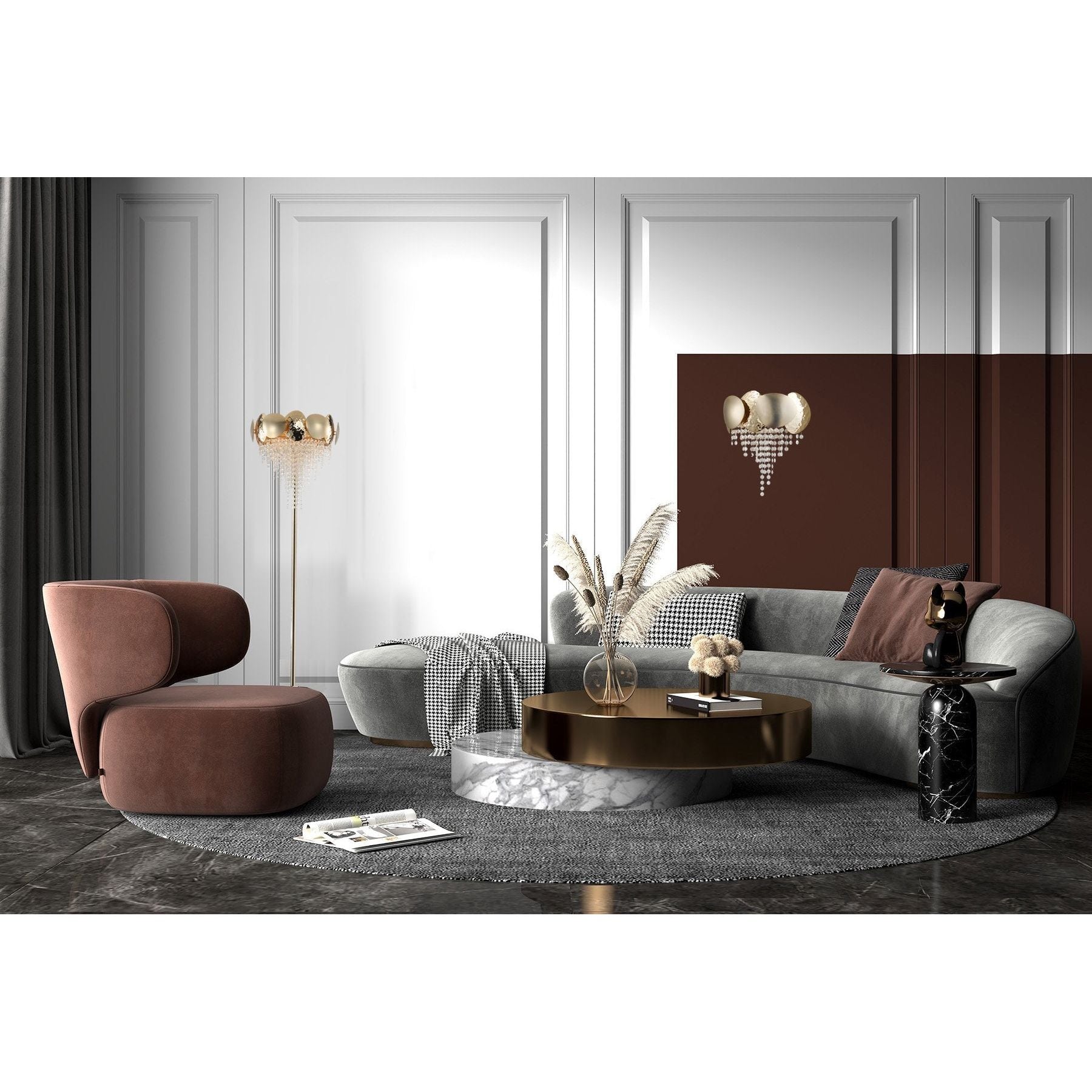 Amadeo Brass Crystal Sconce - Italian Concept - 