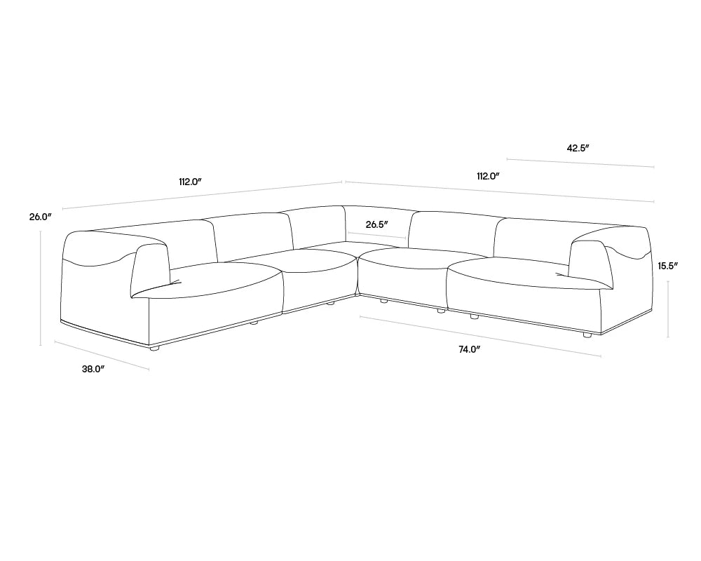 Sunpan Furniture - Darren Modular - Corner Chair