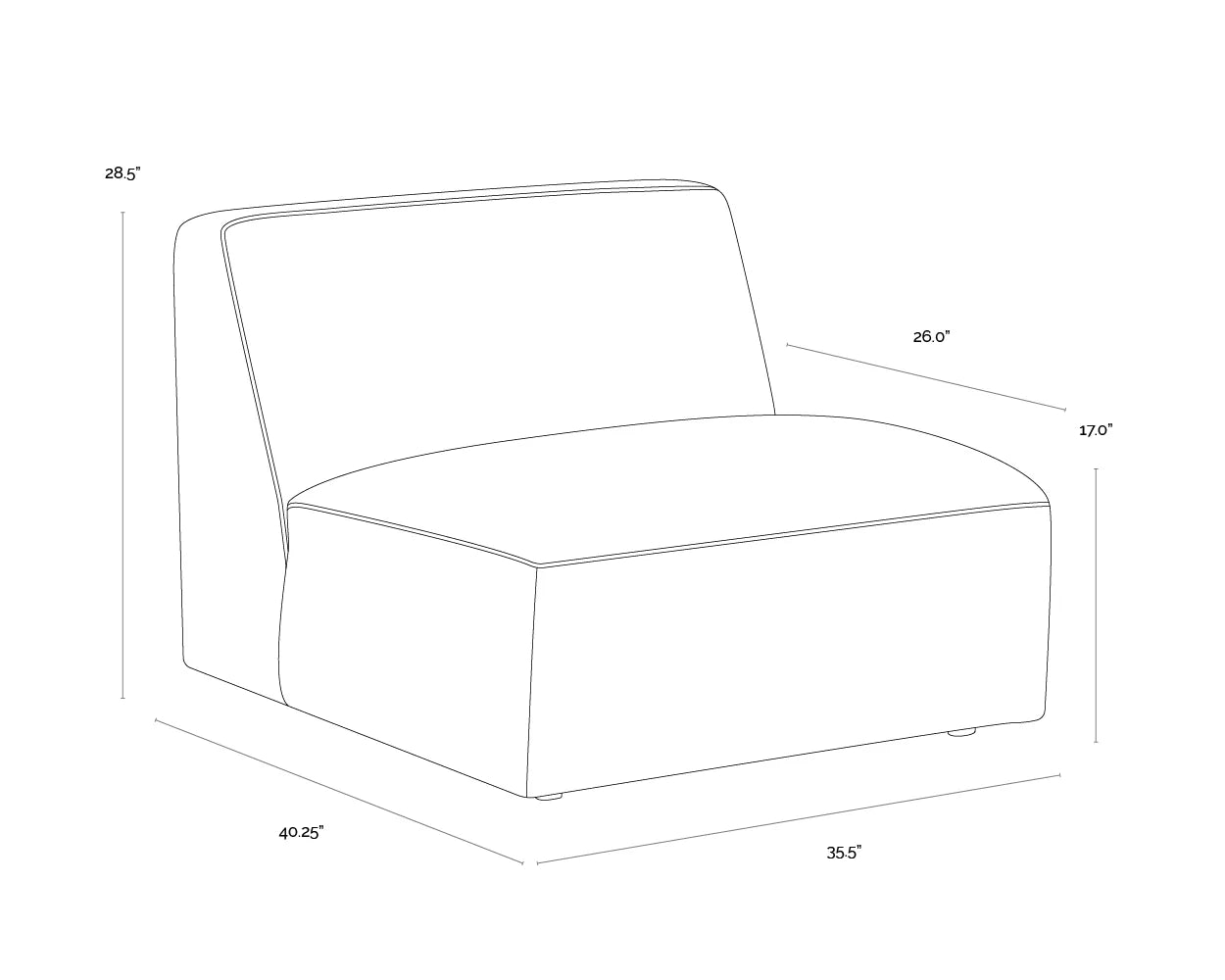 Sunpan Furniture - Watson Modular - Armless Chair