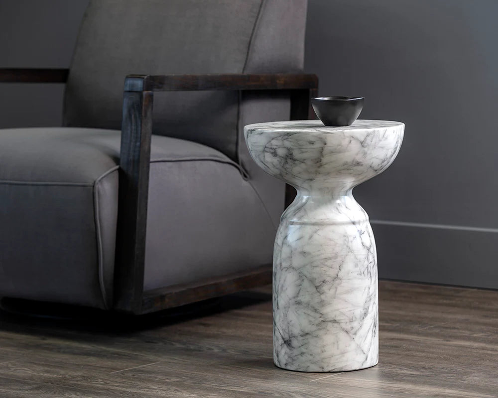 Sunpan Furniture - Goya End Table - Marble Look