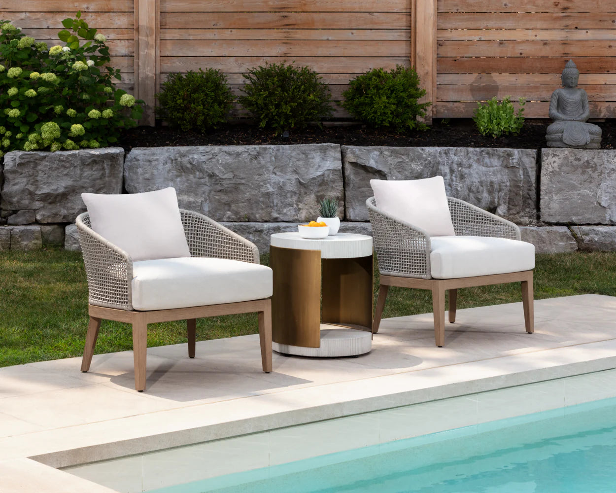 Sunpan Furniture - Cavette End Table - Marble Look