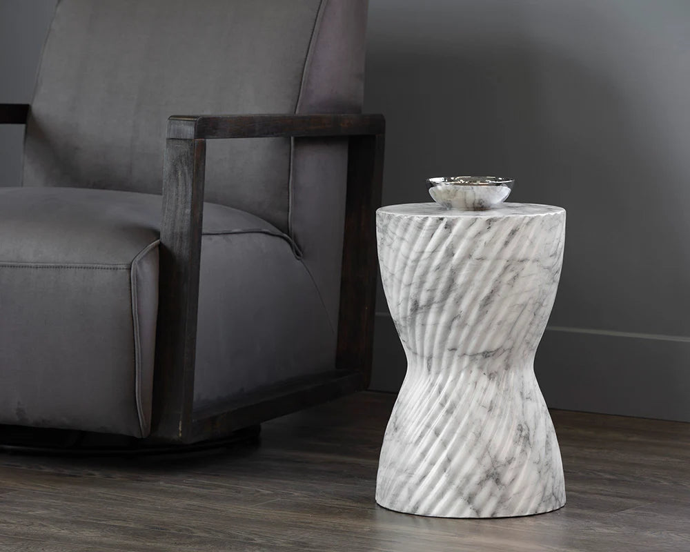 Sunpan Furniture - Cara End Table - Marble Look
