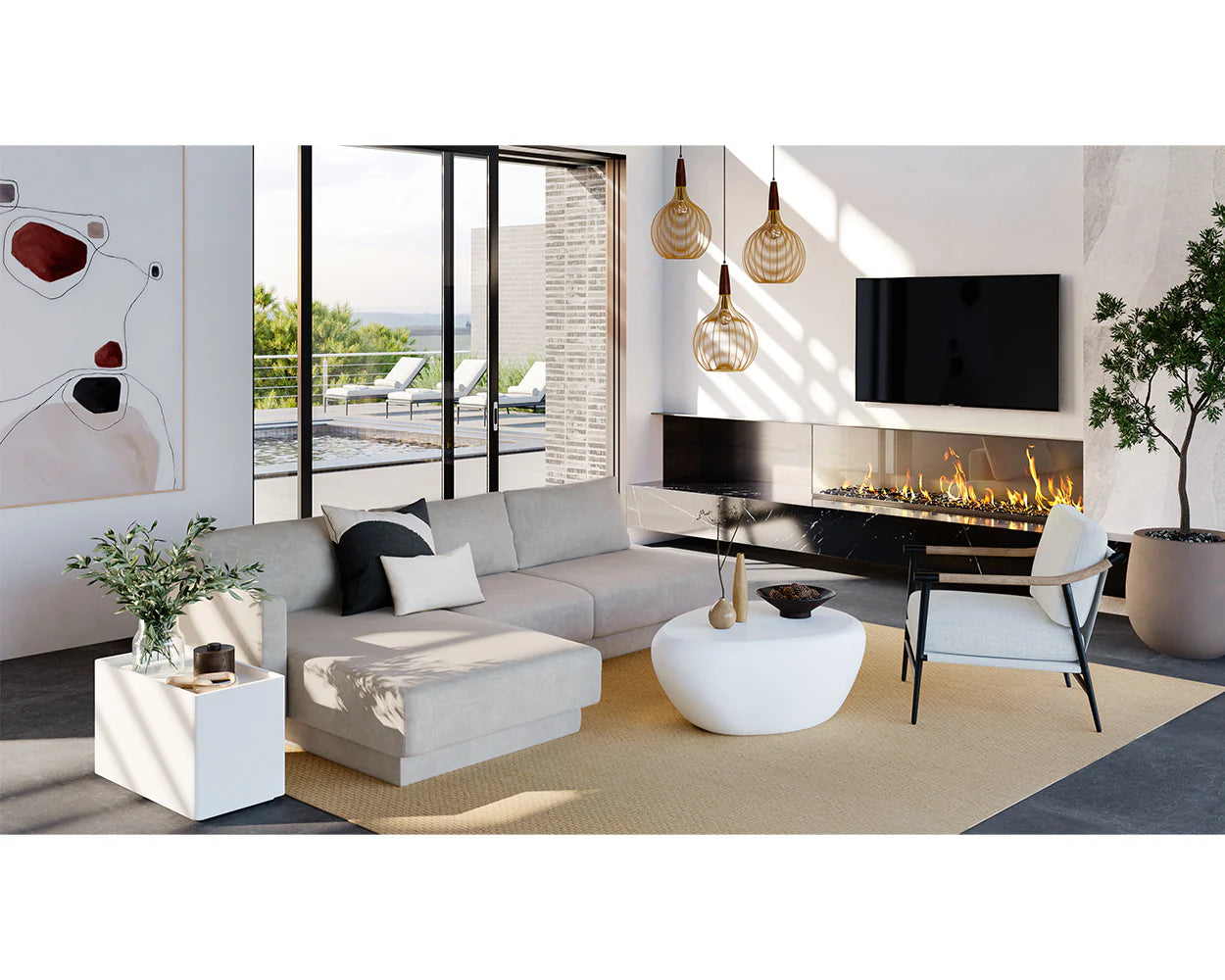Sunpan Furniture - Tecoma Sofa Chaise - Laf