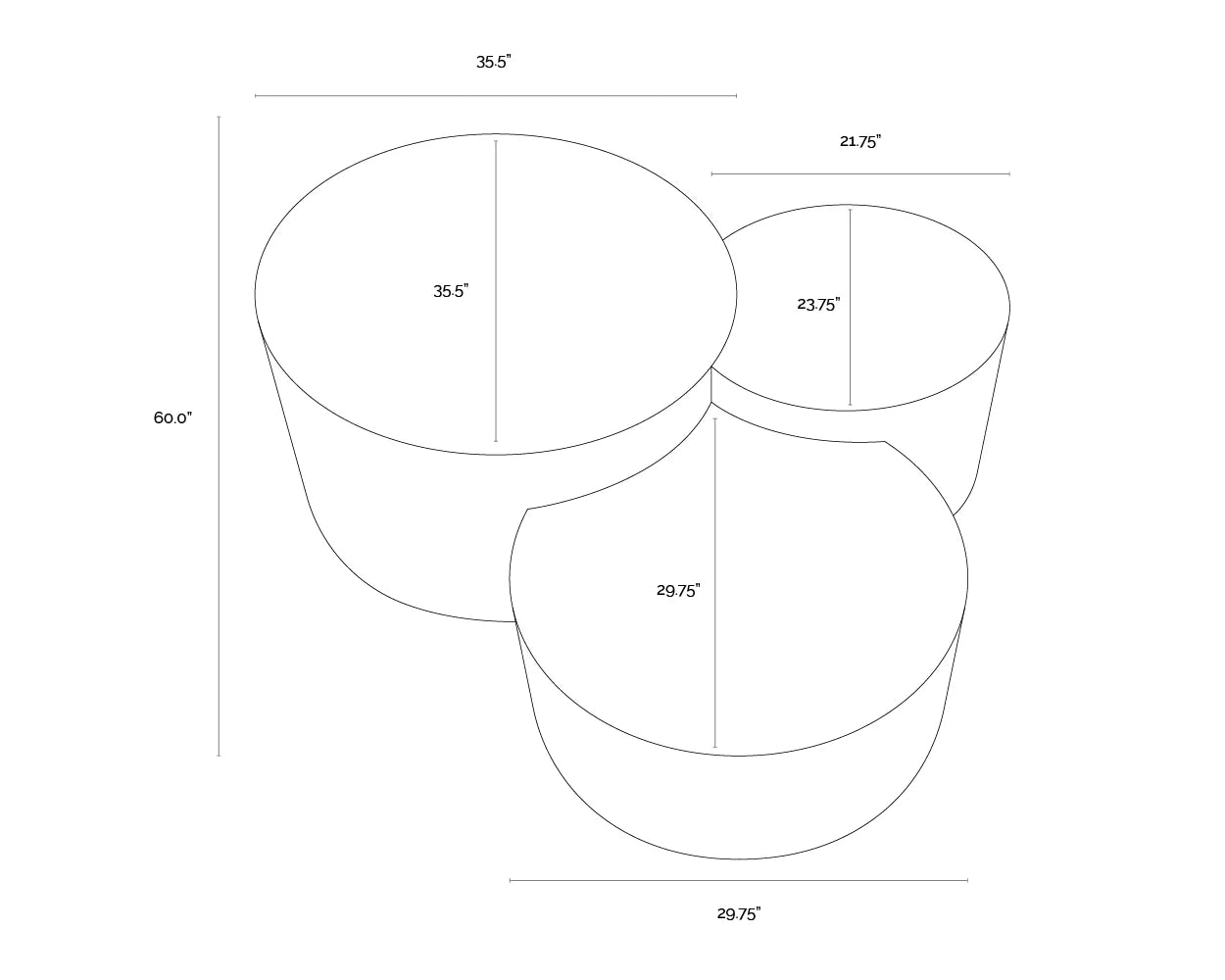 Sunpan Furniture - Neo Nesting Coffee Tables (Set Of 3)