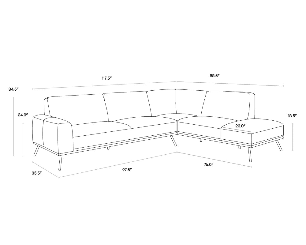 Sunpan Furniture - Brandi Sofa Chaise - Raf