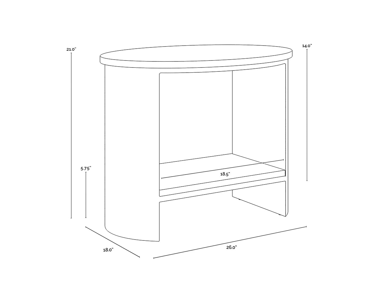 Sunpan Furniture - Roshni Side Table - Oval