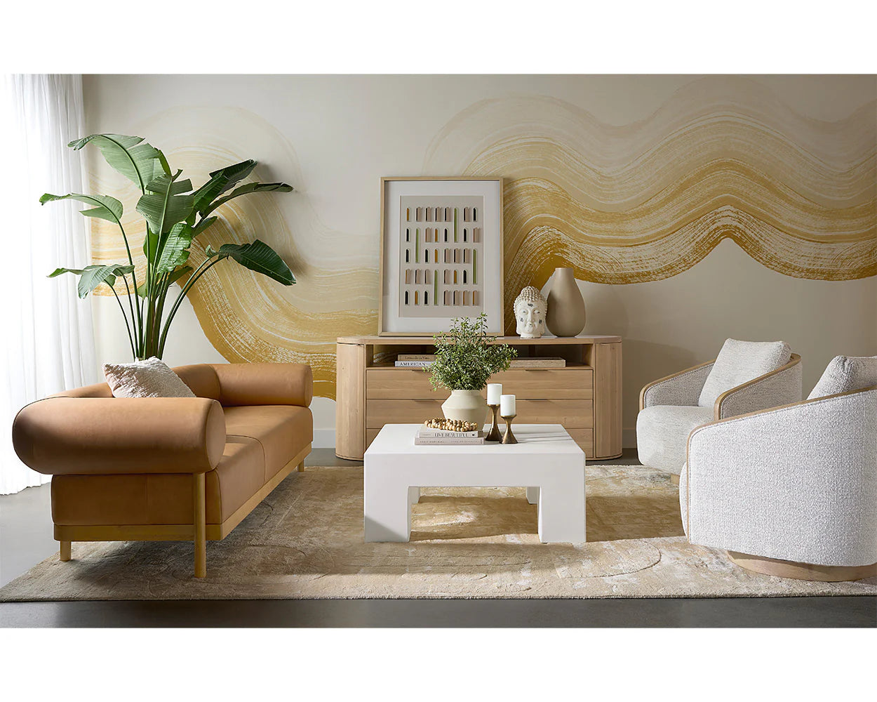 Sunpan Furniture - Bromley Sofa - Rustic Oak