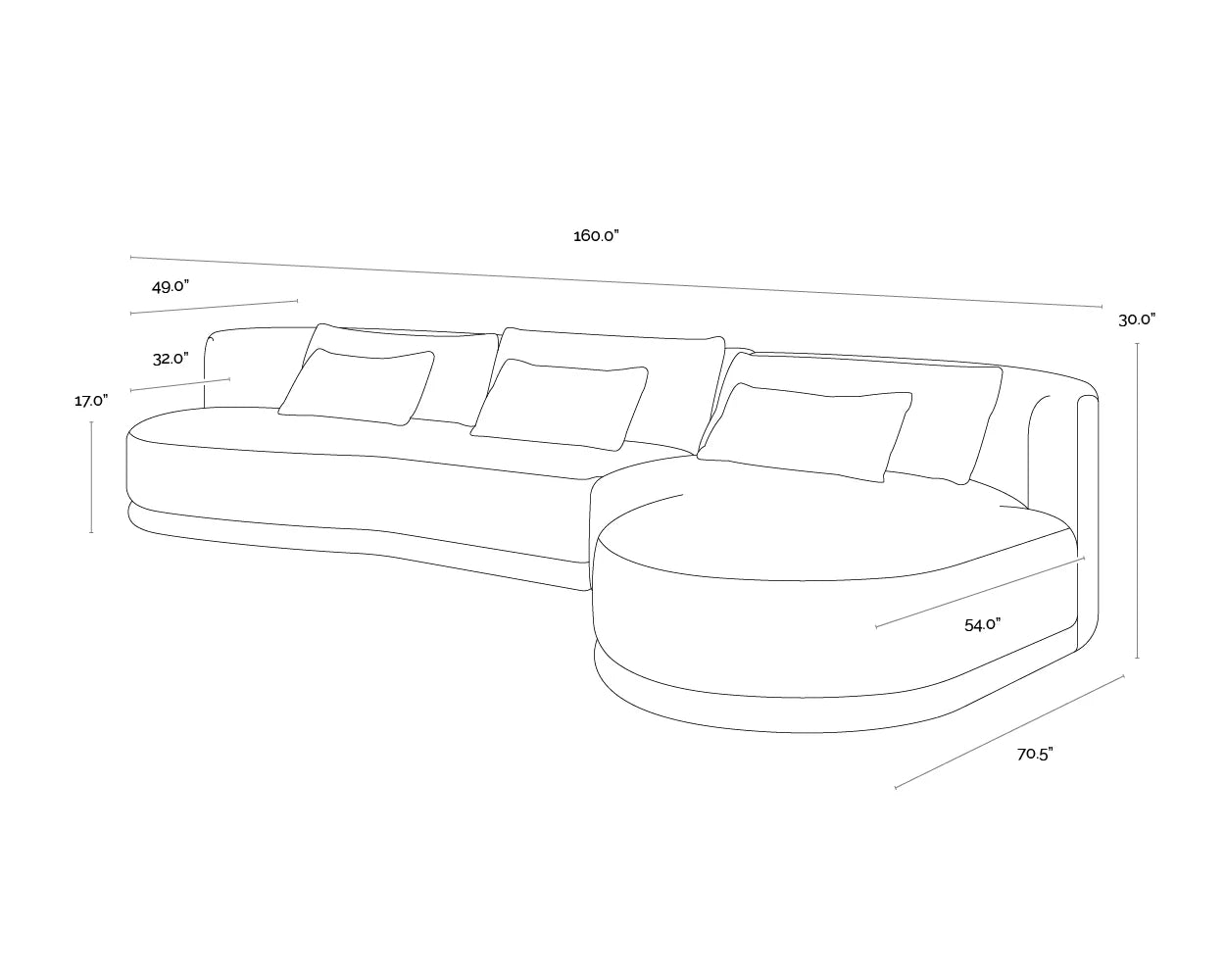 Sunpan Furniture - Laken Sofa Chaise - Laf