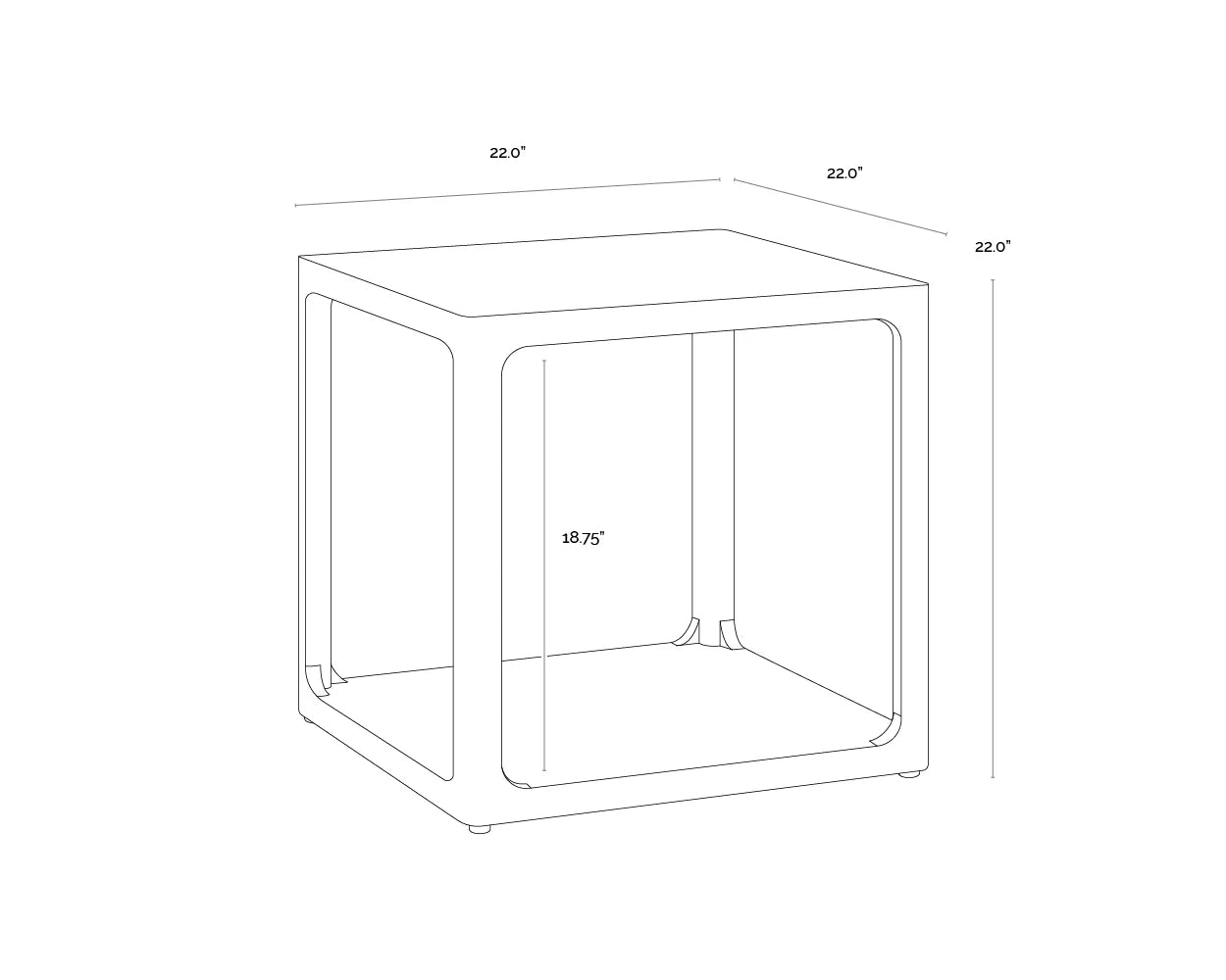 Sunpan Furniture - Doncaster Side Table - Smoke Grey