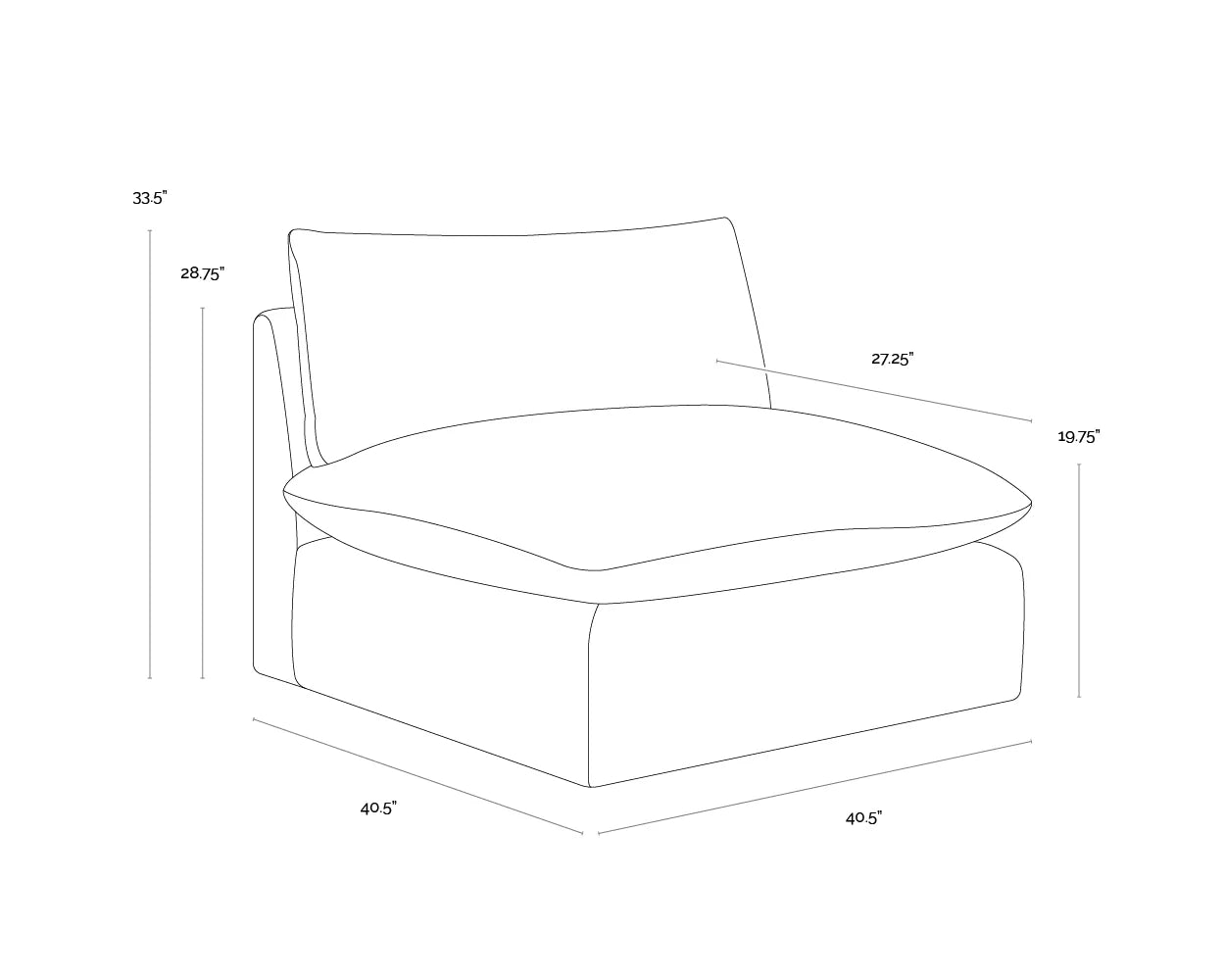 Sunpan Furniture - Reve Modular - Armless Chair