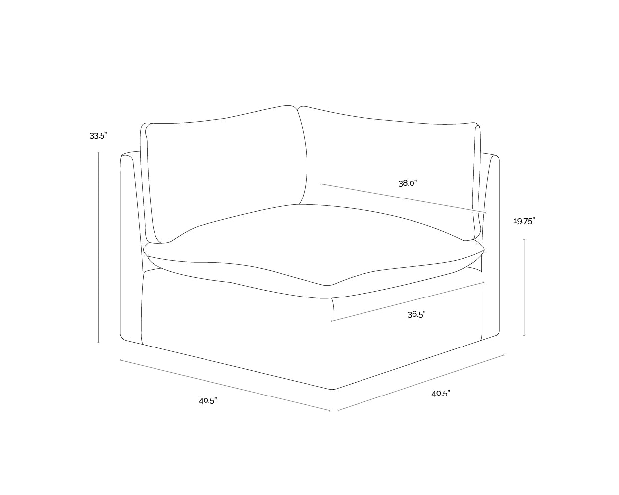 Sunpan Furniture - Reve Modular - Armless Chair