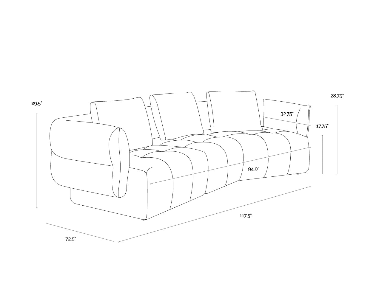 Sunpan Furniture - Emmeline Sofa