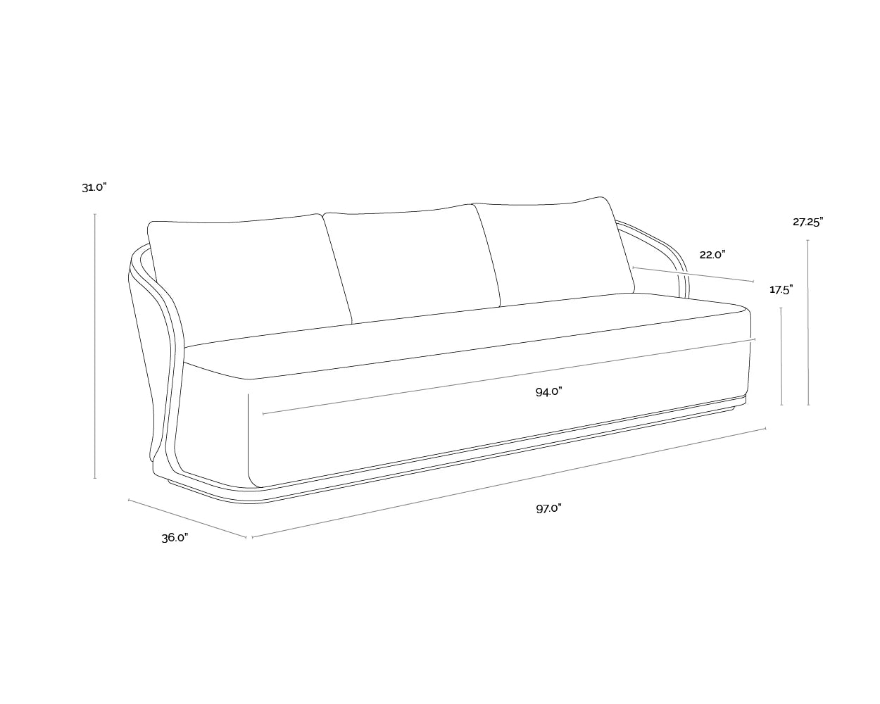 Sunpan Furniture -Bora Sofa