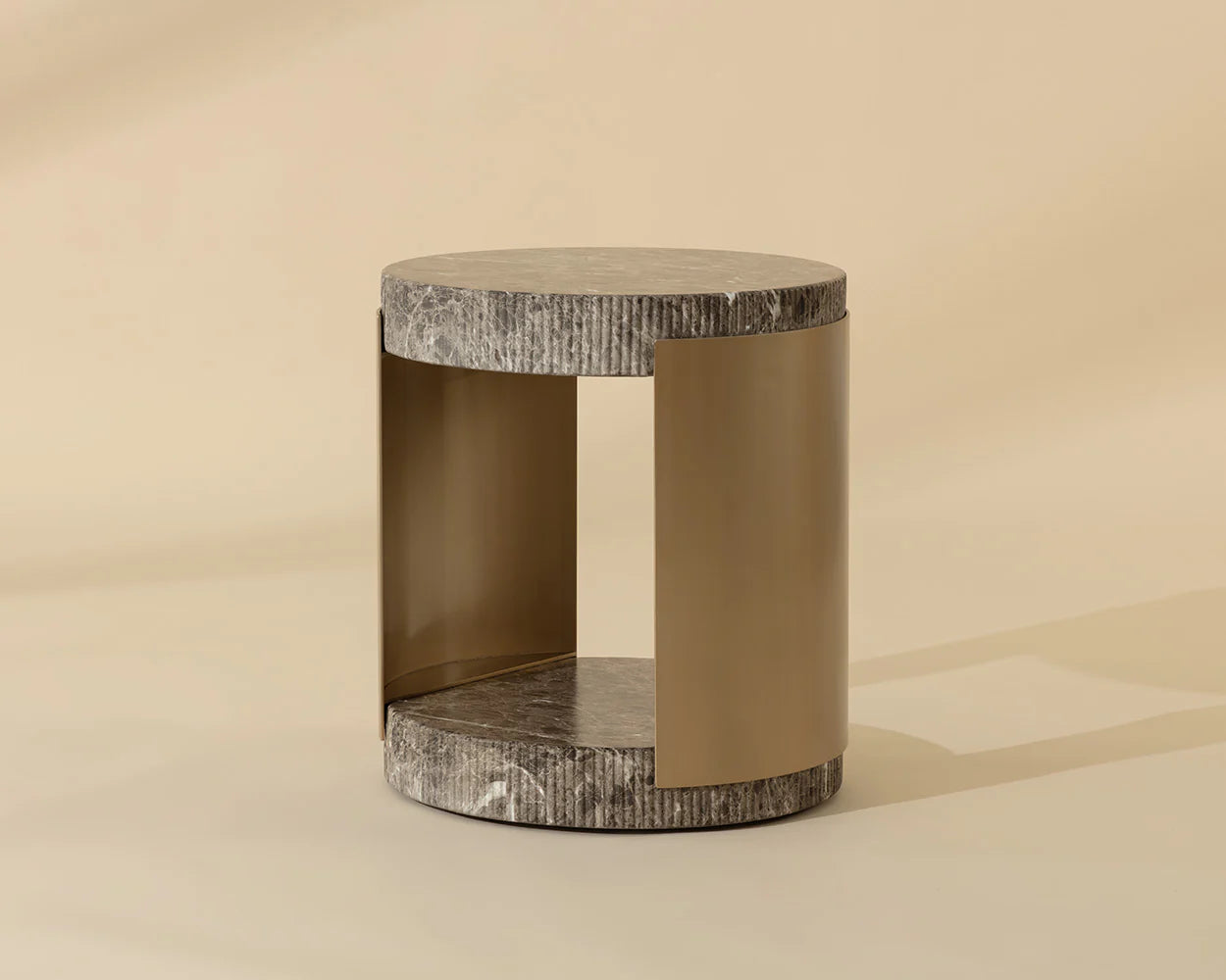 Sunpan Furniture - Cavette End Table - Marble Look