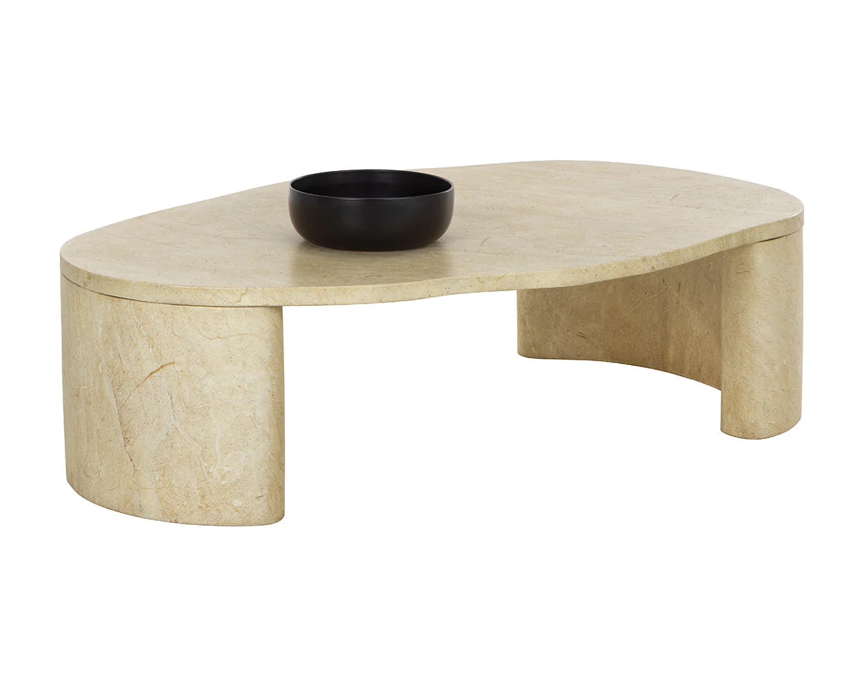 Sunpan Furniture - Savinah Coffee Table - Travertine Look