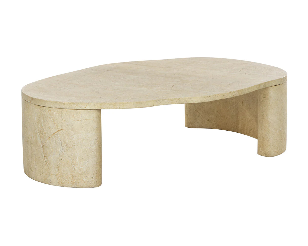 Sunpan Furniture - Savinah Coffee Table - Travertine Look