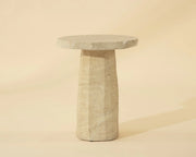 Sunpan Furniture - Baldur End Table - Travertine Look