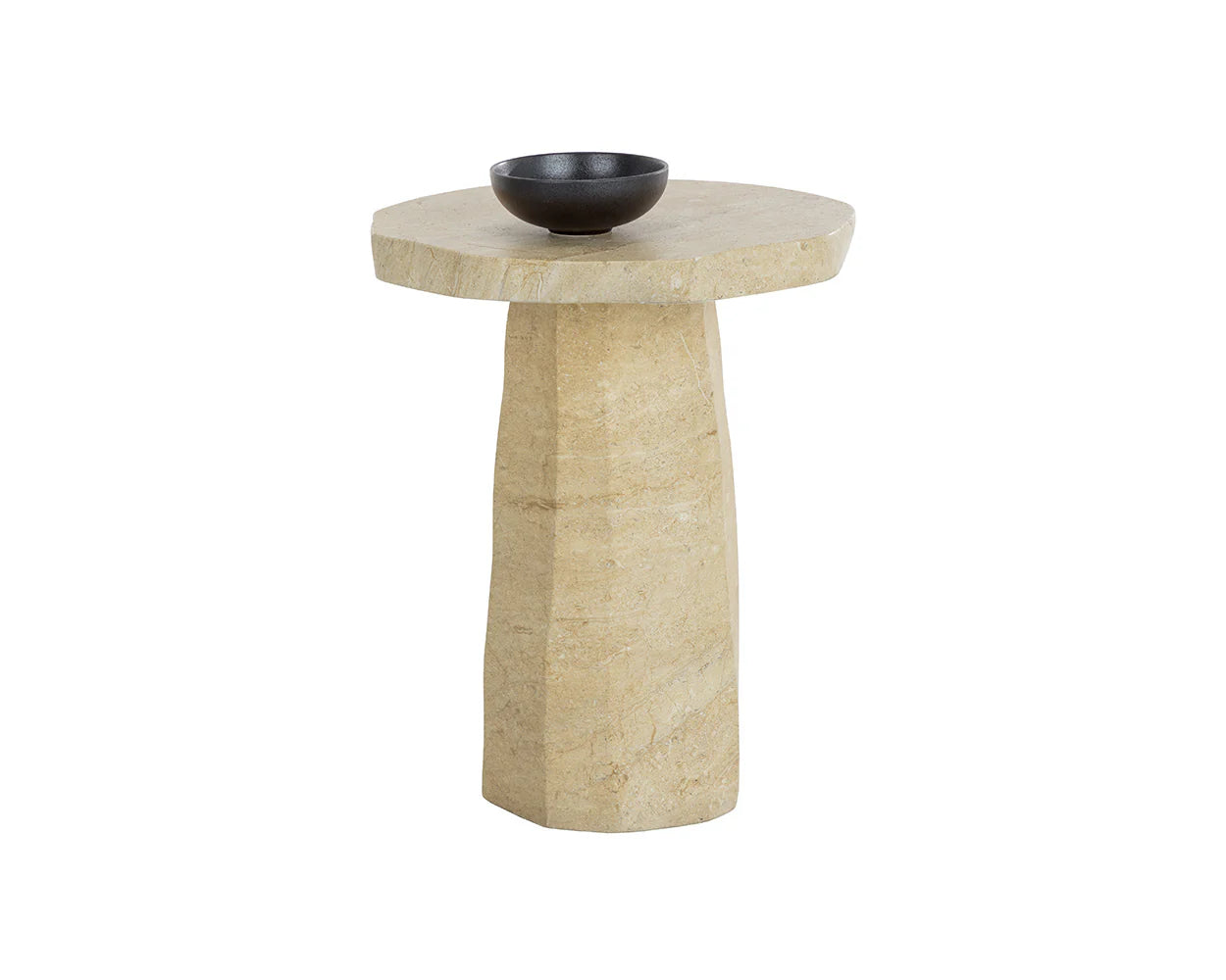 Sunpan Furniture - Baldur End Table - Travertine Look