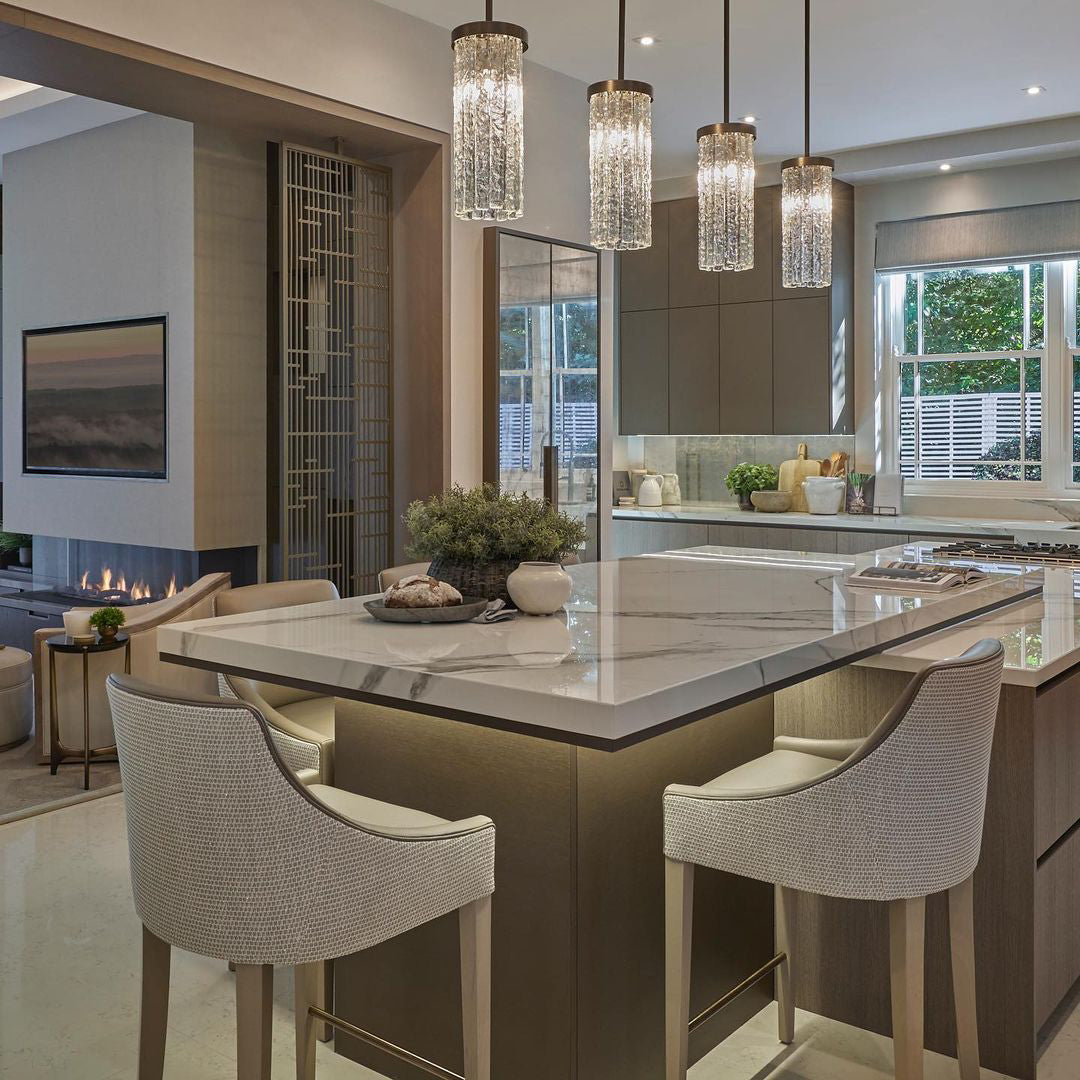 Seline Textured Glass Kitchen Island Pendant Light - Italian Concept - 