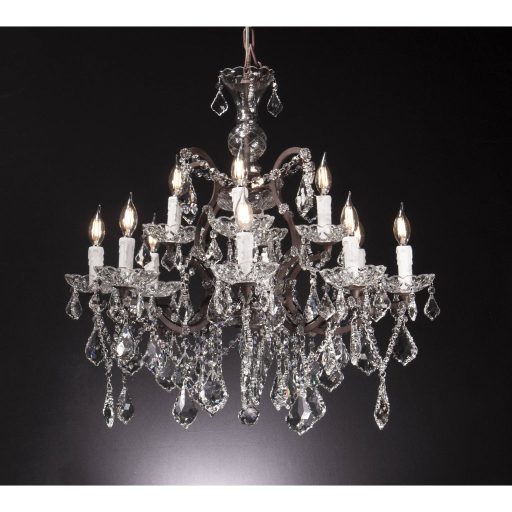 12 Light Maria Theresa Crystal Chandelier - Italian Concept - 
