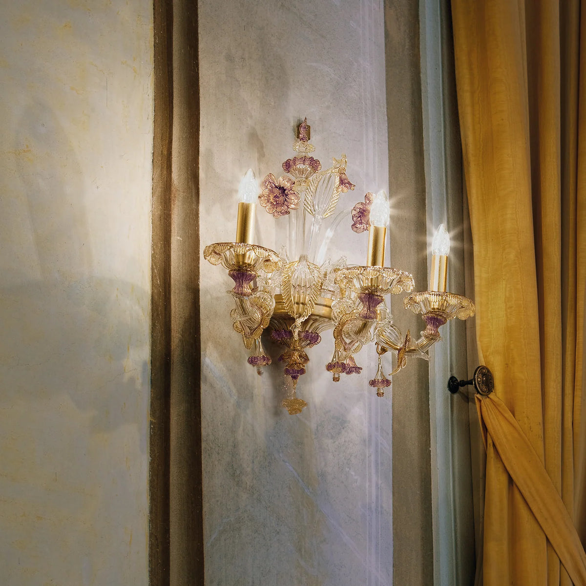 Rezzonico Wall Light Murano Crystal Sconce