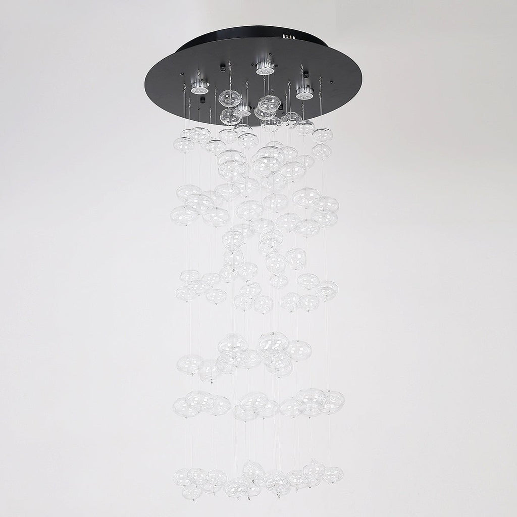 Fountaine Round Waterfall Glass Globe / Bubble Chandelier - Italian Concept