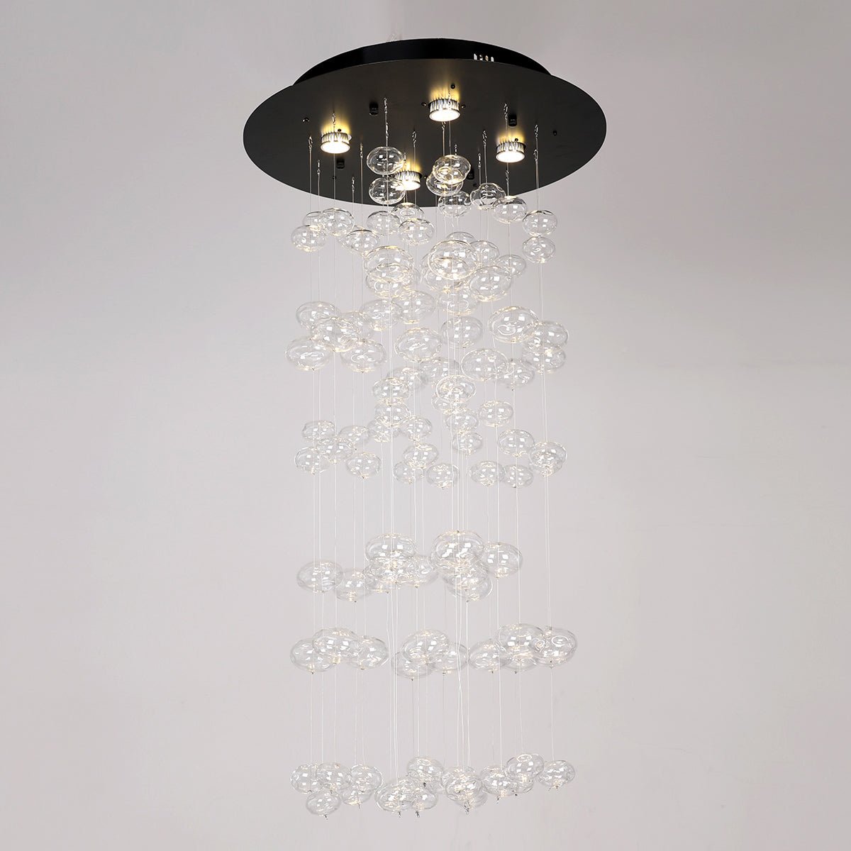 Fountaine Round Waterfall Glass Globe / Bubble Chandelier - Italian Concept
