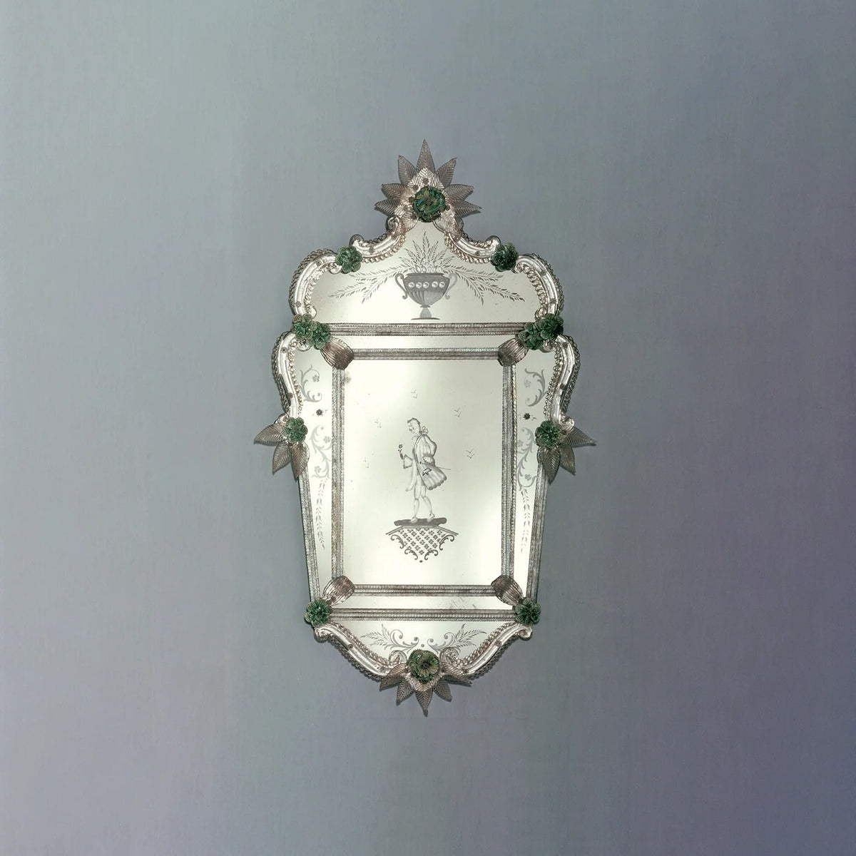 Antiqued Glass Murano Mirror in Venetian Style 6C