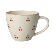 Ceramic Jumbo Cup with Hand-painted Cherries - 14.2 oz