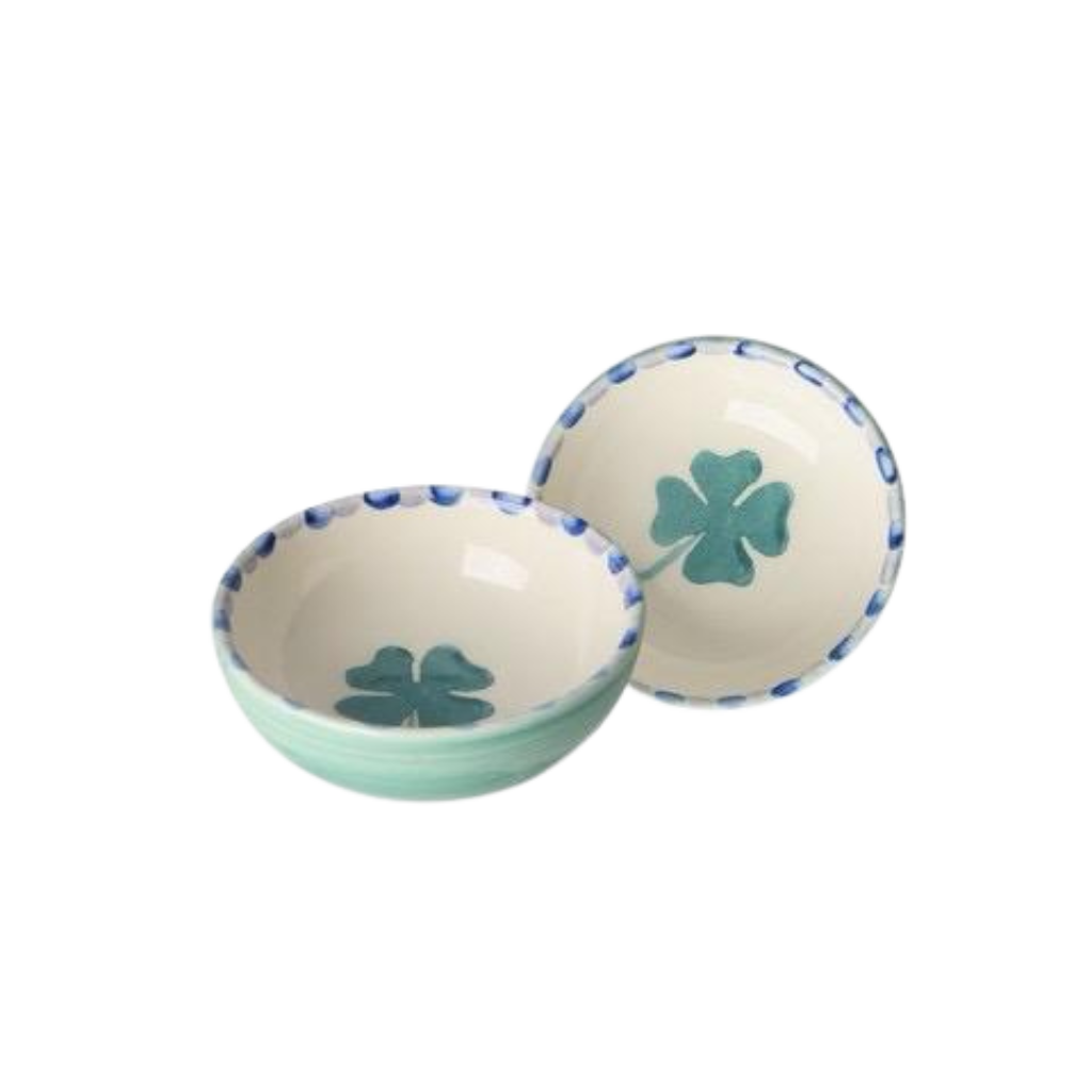 Ceramic Dipping Bowl with Hand-painted Clover - Small - 3.38 oz