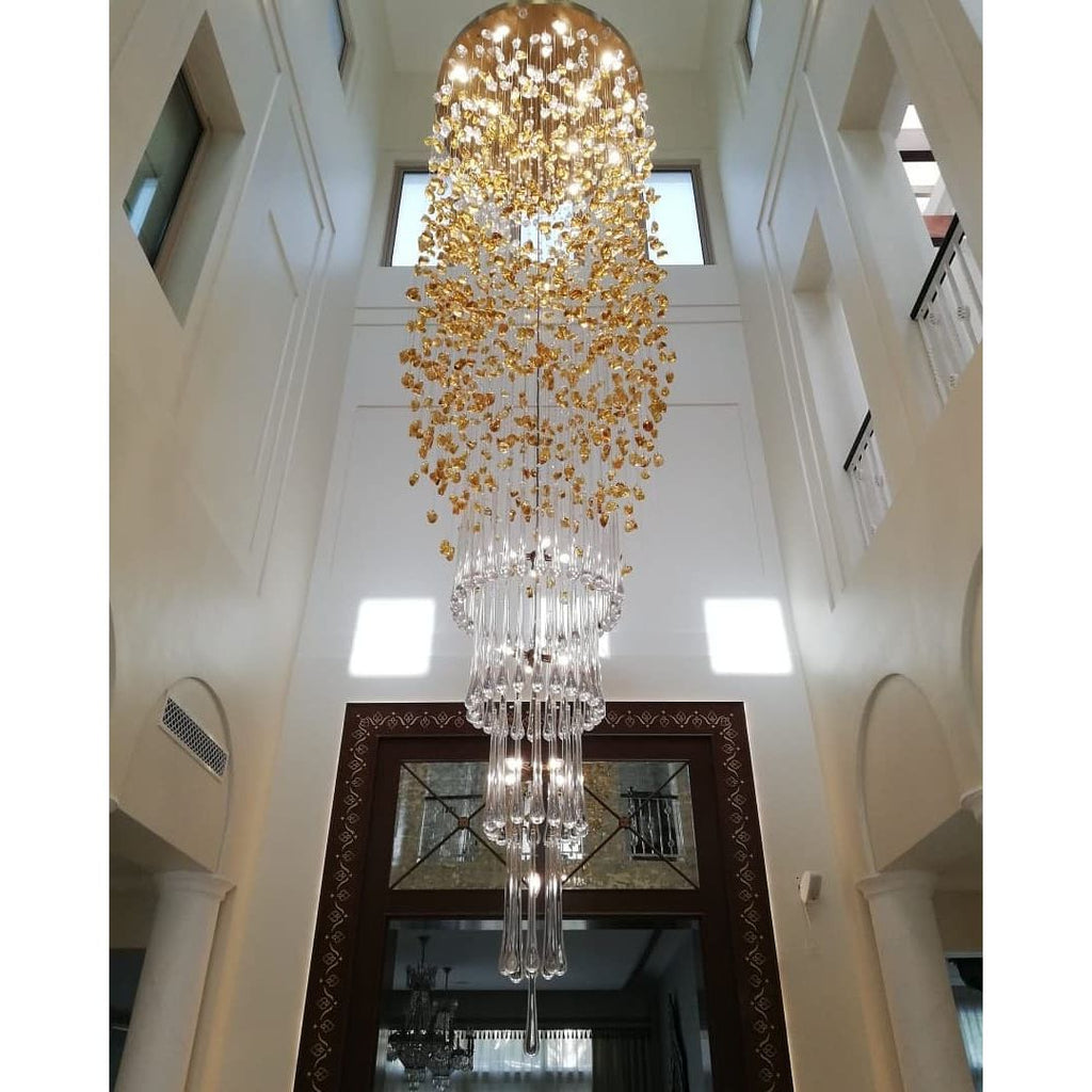 Rainfall Glass Gem Stone Chandelier - Italian Concept