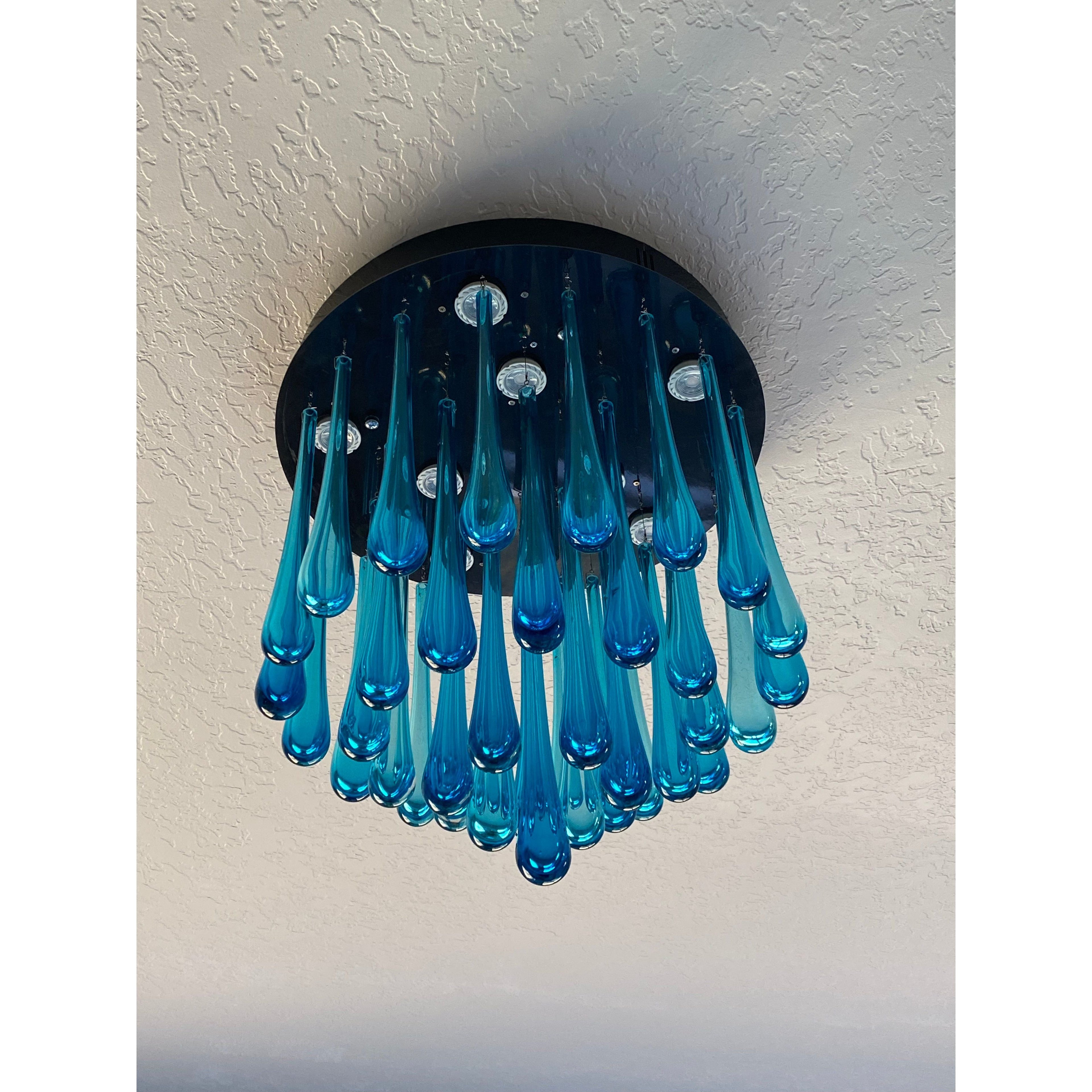 Blue Rainfall Murano Glass Chandelier - Italian Concept