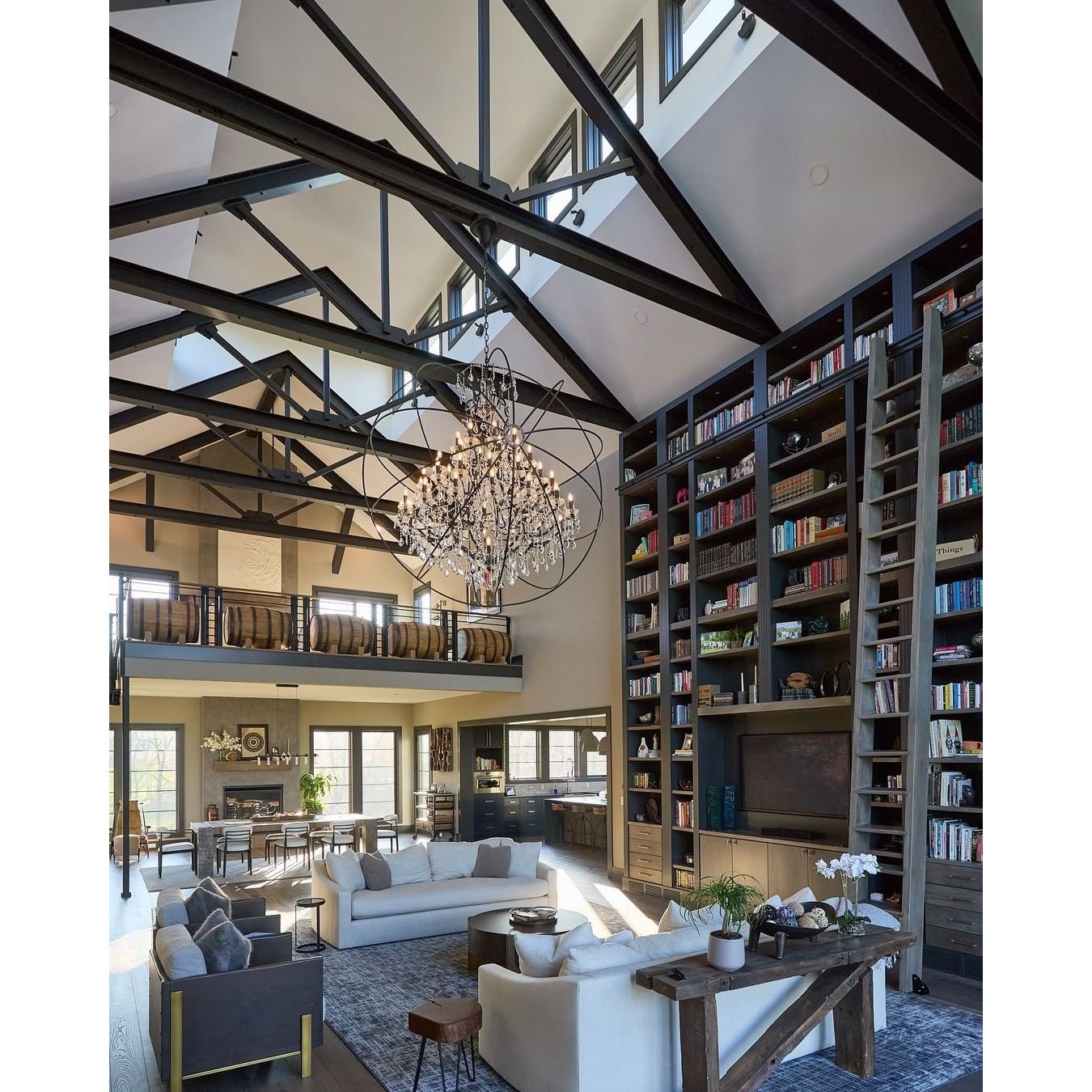 50 Light 80" MN Iron Orb Crystal Chandelier - Italian Concept
