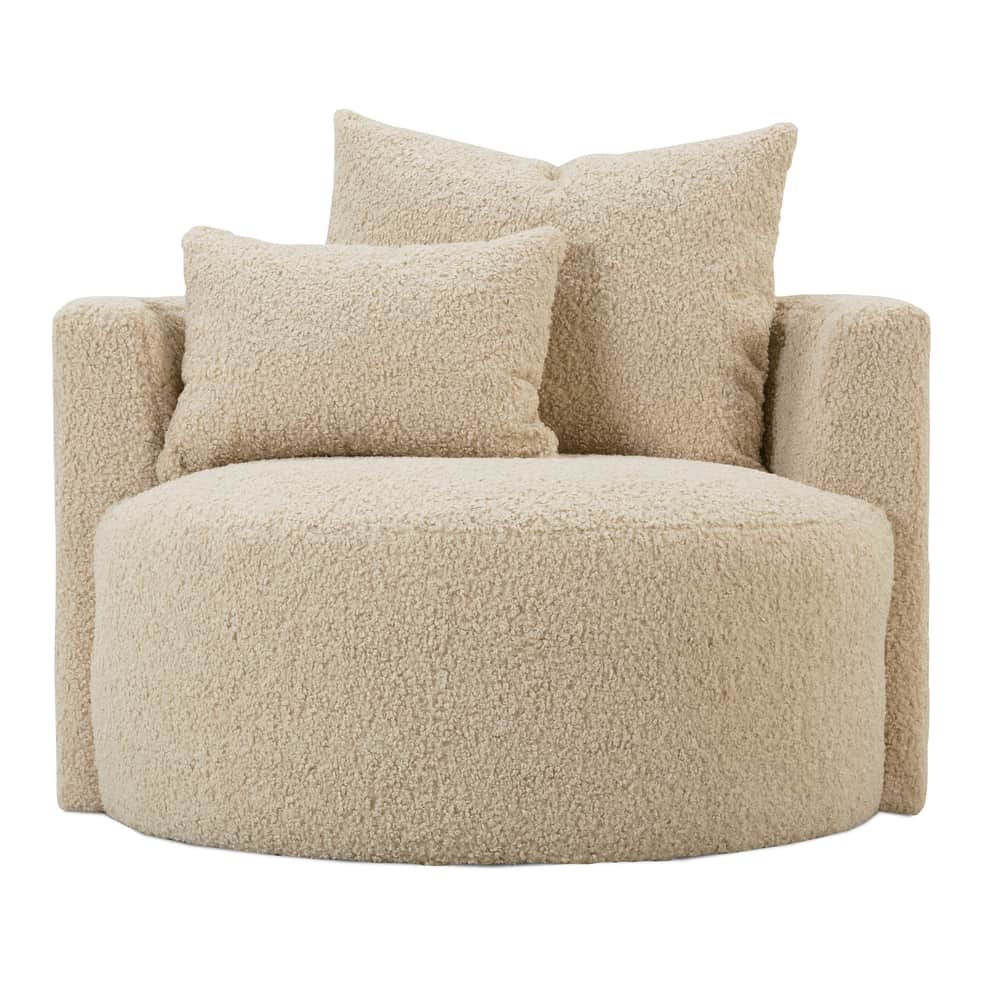 Rowe Furniture - Neutral Boucle Leander Swivel Chair