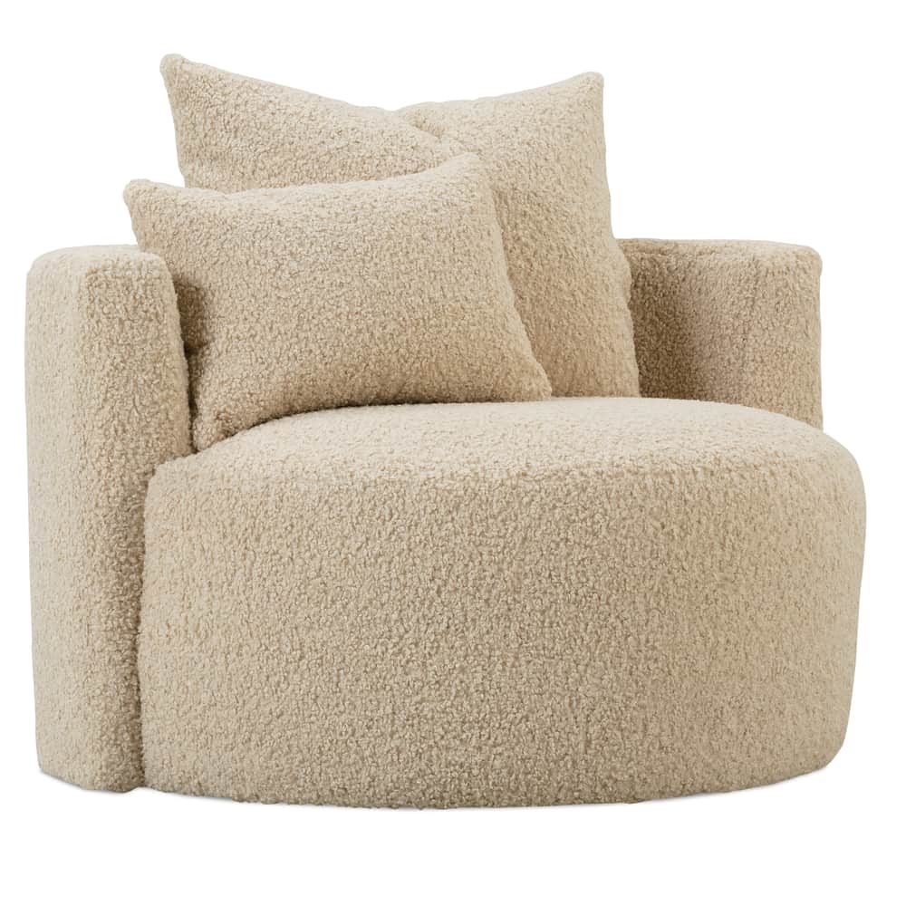Rowe Furniture - Neutral Boucle Leander Swivel Chair