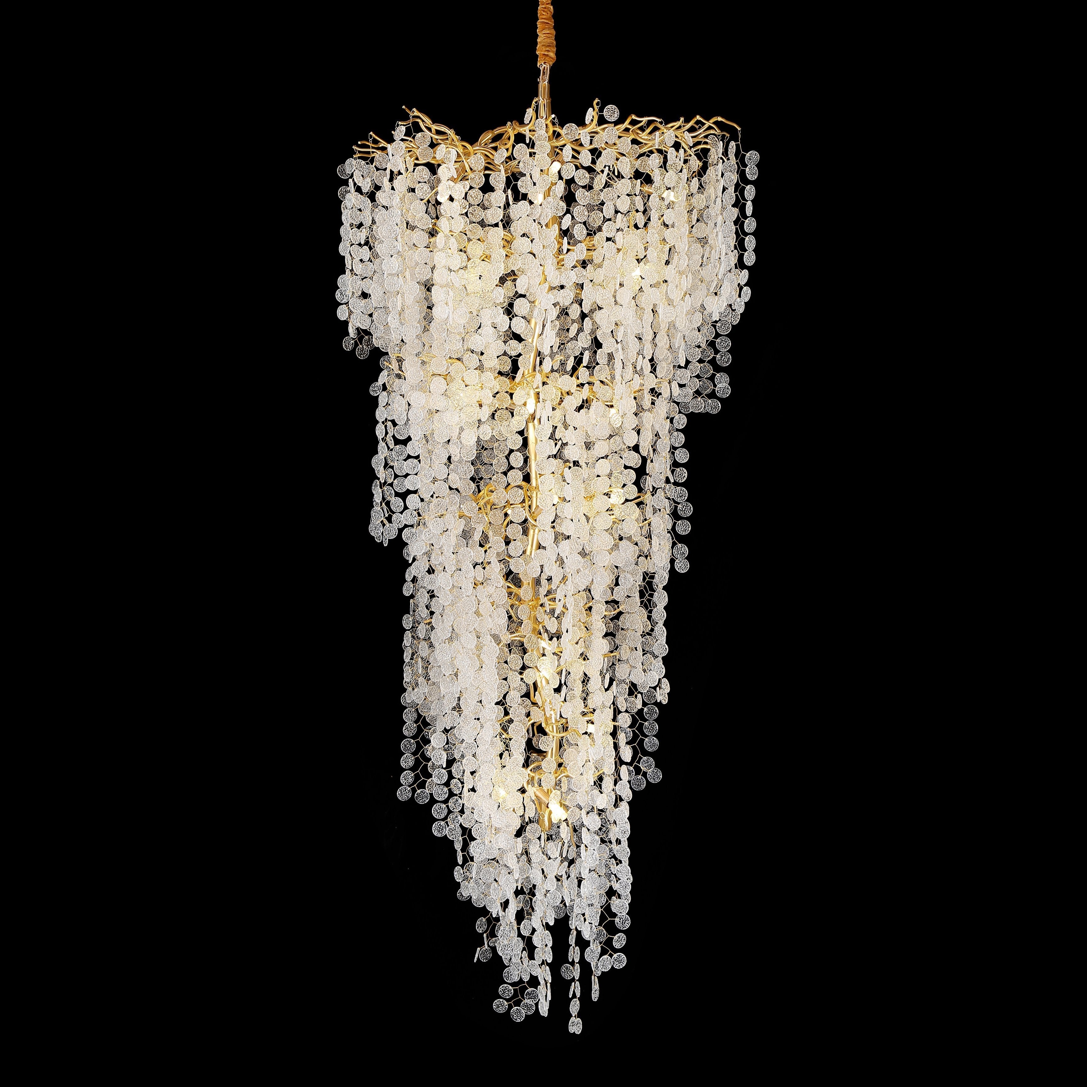Quatre Foyer Organic Branching Round Penny Chandelier - Italian Concept - 