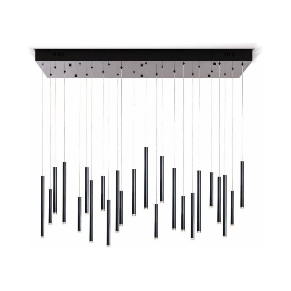 Bellini Rectangular Tri-Tone Tubular Pendant Light Chandelier - Italian Concept - 