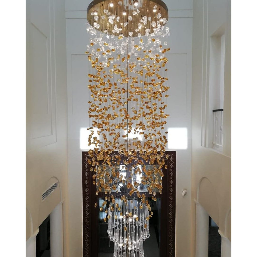 Rainfall Glass Gem Stone Chandelier - Italian Concept