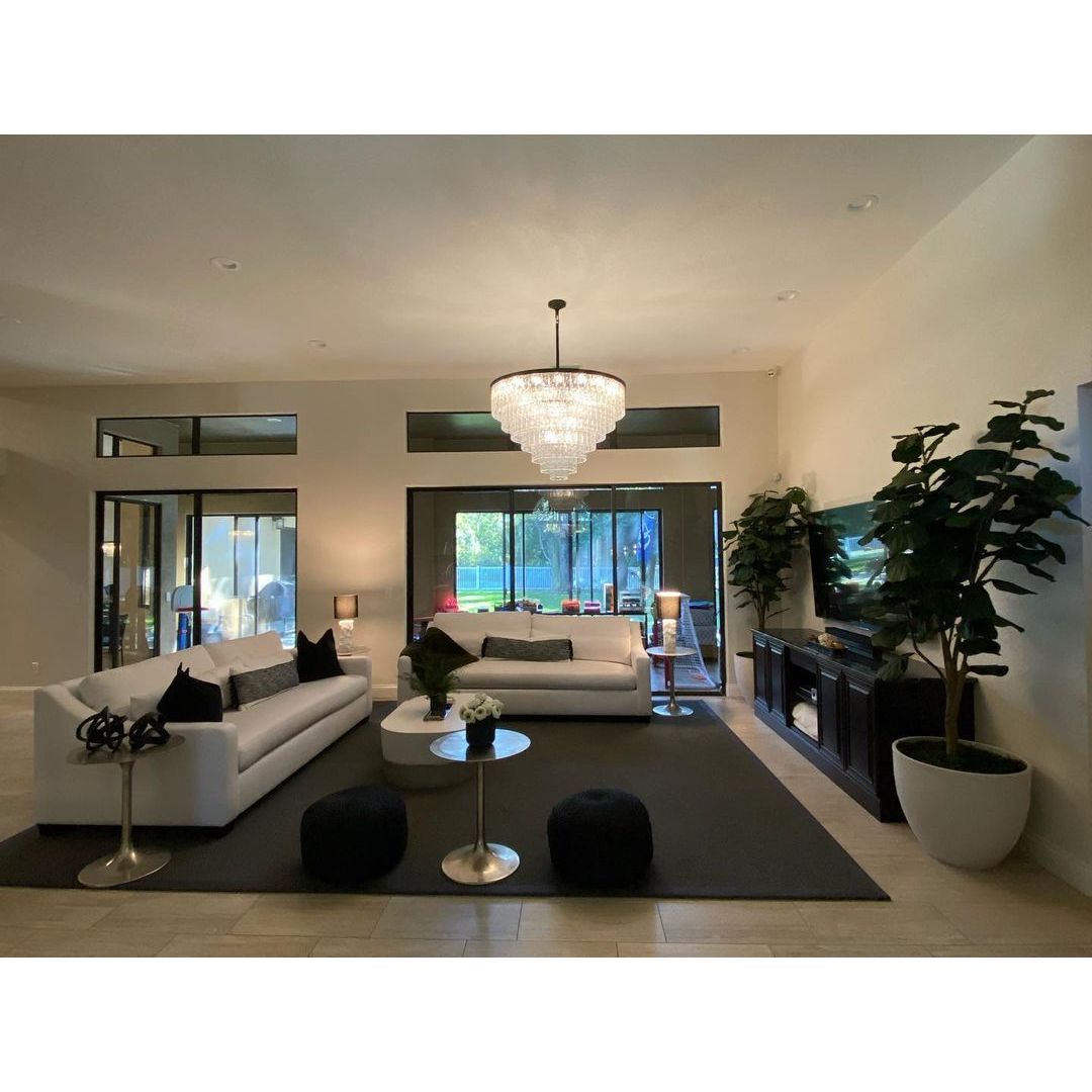 Oliver Round Tiered Glass Tile Chandelier Collection - Italian Concept - 