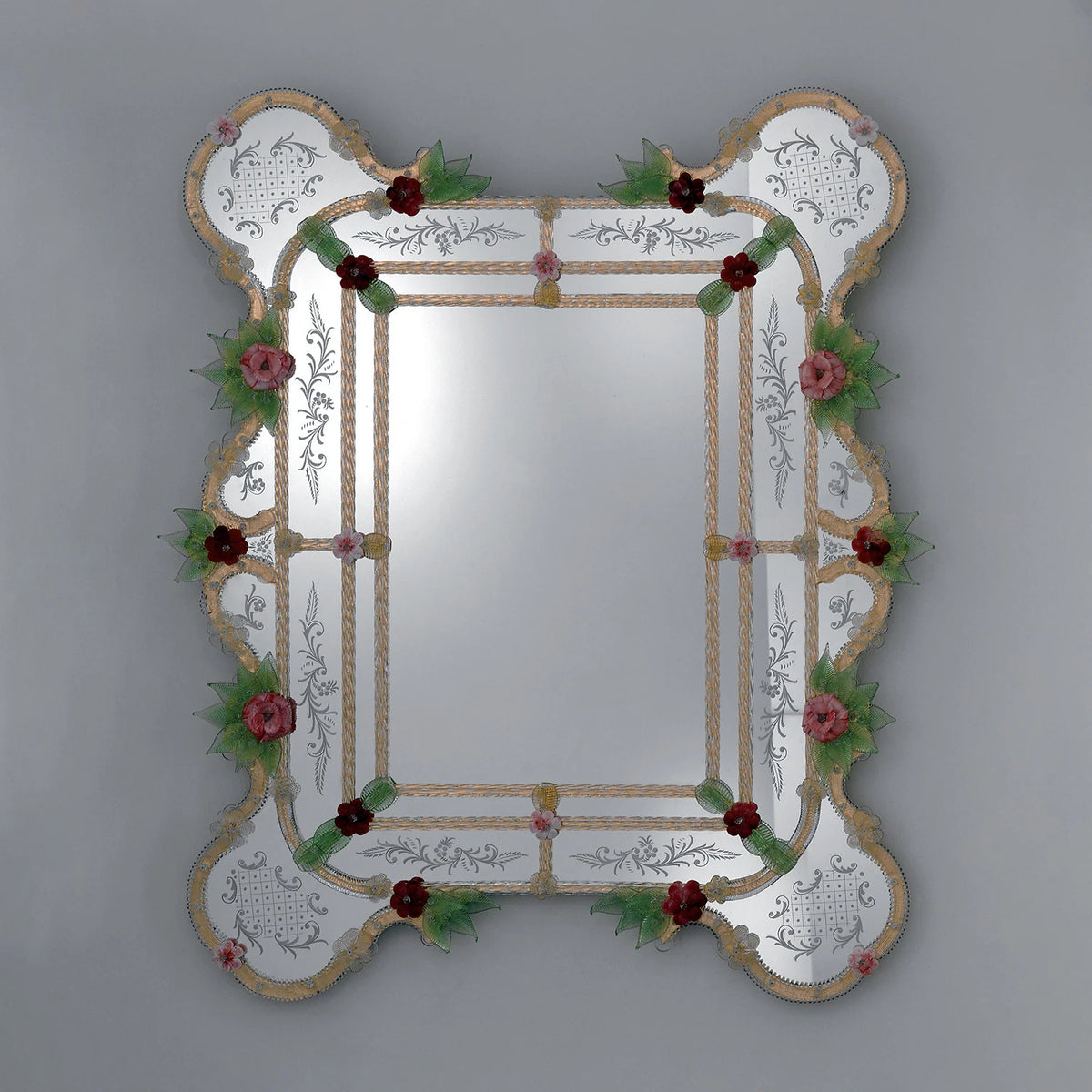 Murano Glass Mirror in Venetian Style 1A
