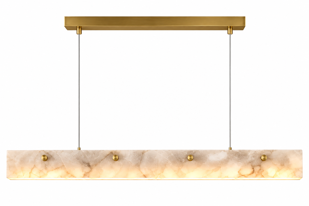 Architectural Marble Linear Pendant Light