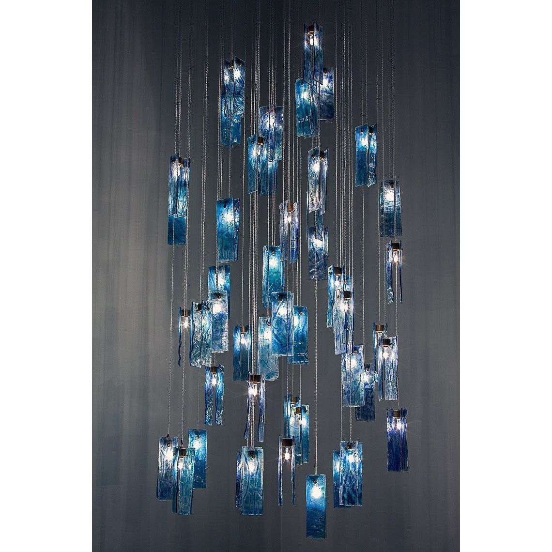 Rain Glass Tile Single Pendant Light - Italian Concept