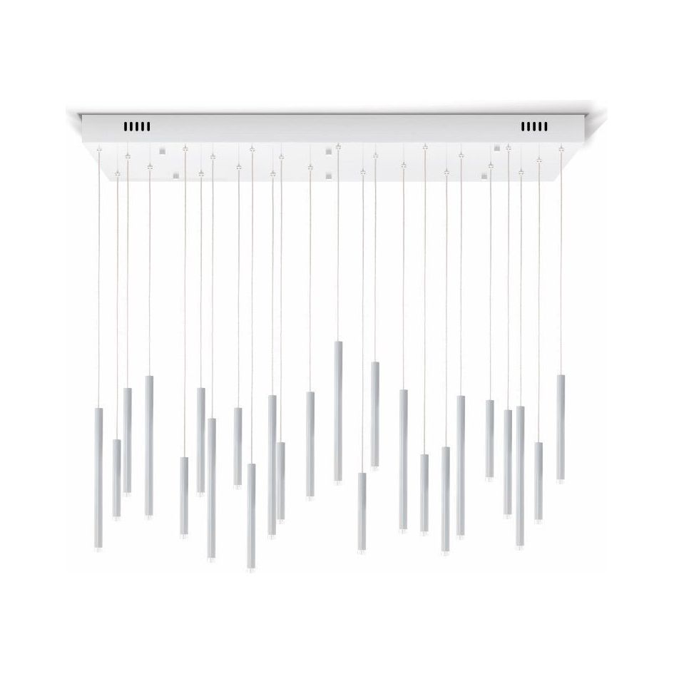 Bellini Rectangular Tri-Tone Tubular Pendant Light Chandelier - Italian Concept - 