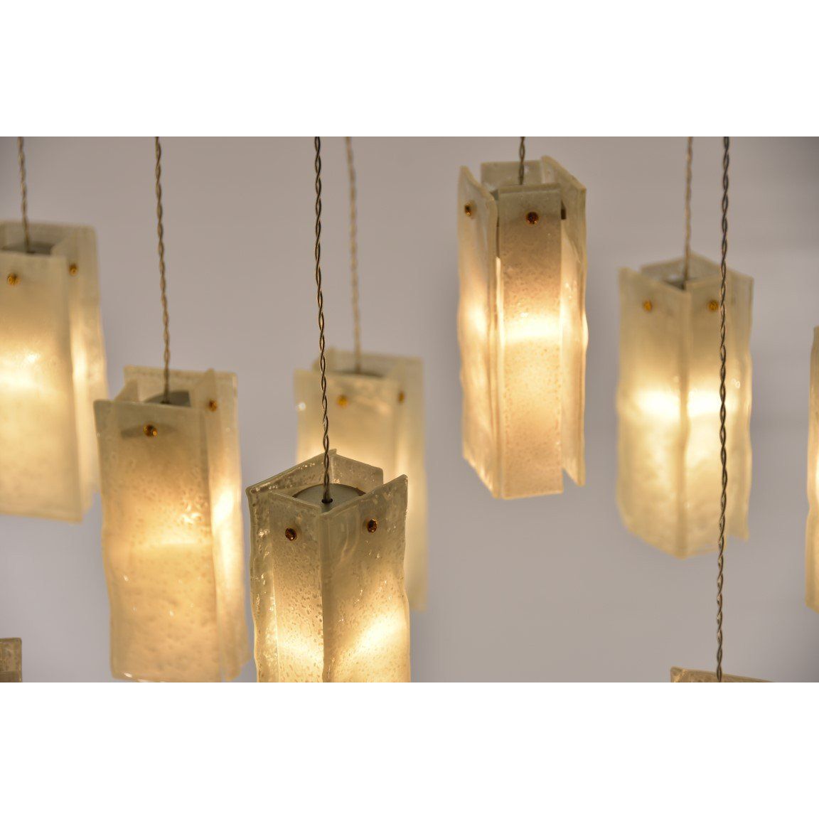 Rain Rectangular Cluster Glass tile Pendant Chandelier - Italian Concept - 