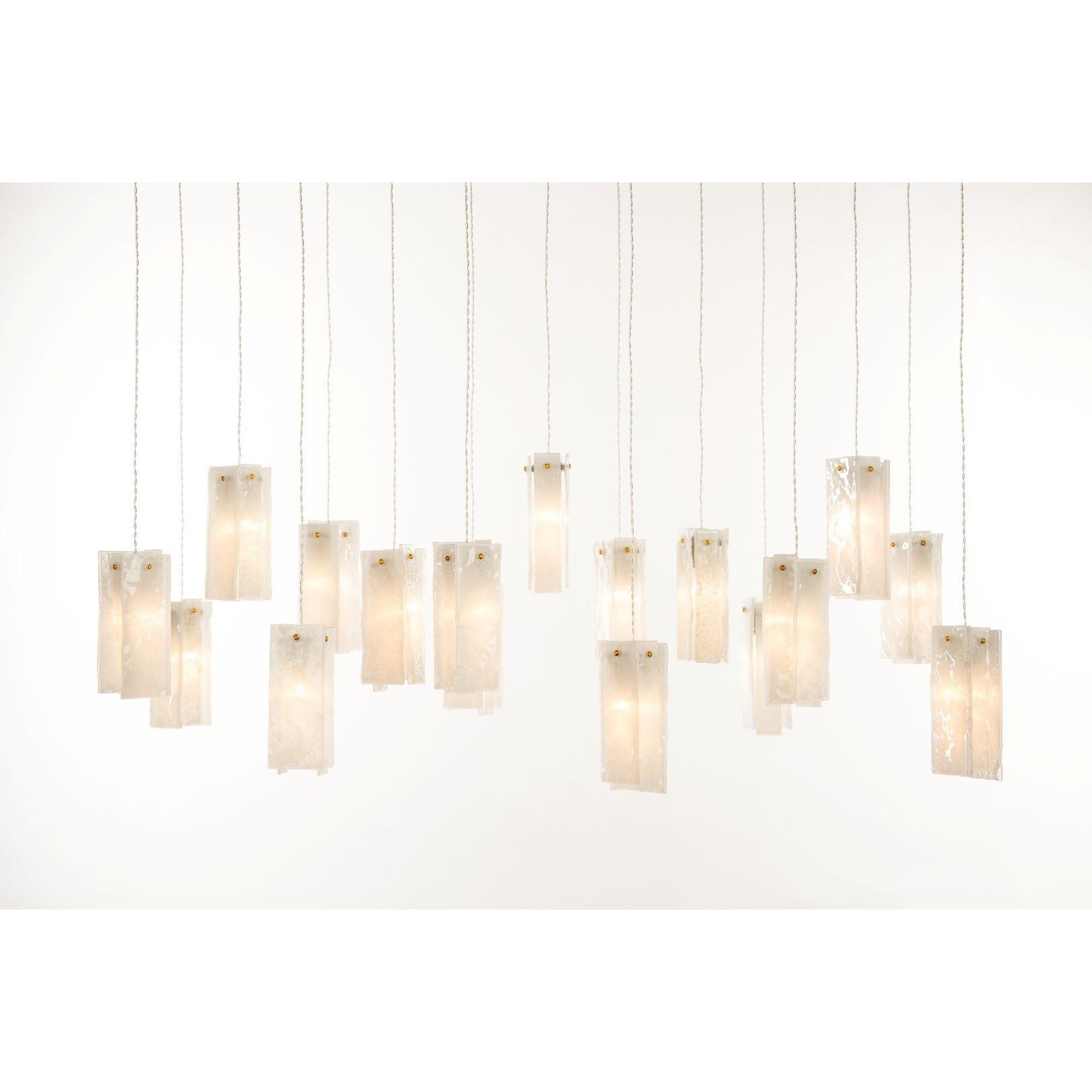 Rain Rectangular Cluster Glass tile Pendant Chandelier - Italian Concept - 