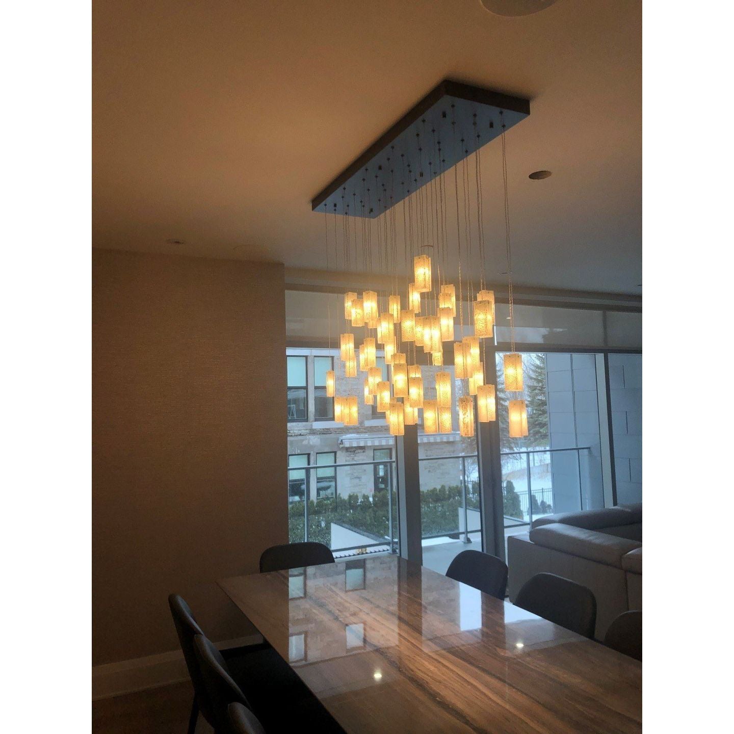 Rain Glass Tile Single Pendant Light - Italian Concept